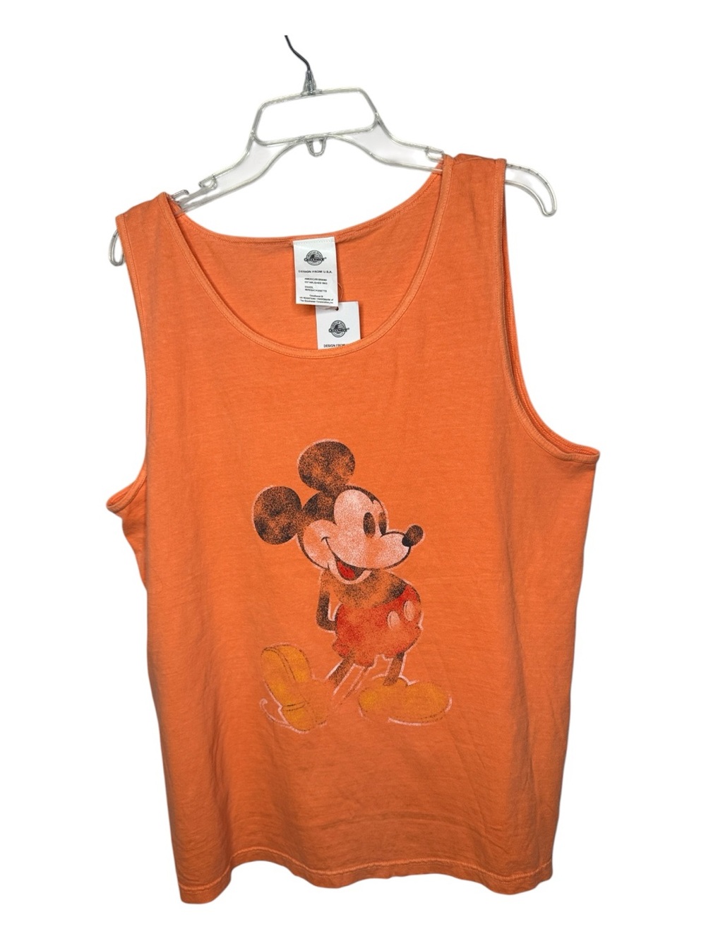 Disney Mickey Mouse Orange Tank Top. Size Large.